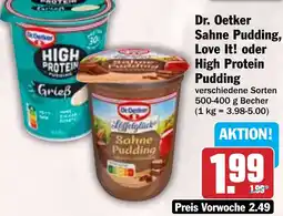 Hit Dr. Oetker Sahne Pudding, Love It! oder High Protein Pudding Angebot