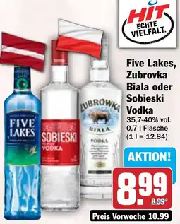 Hit Five Lakes, Zubrovka Biala oder Sobieski Vodka Angebot