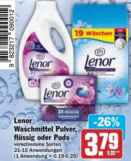 Hit Lenor Waschmittel Pulver, flüssig oder Pods Angebot