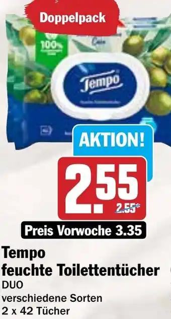 Hit Tempo feuchte Toilettentücher Angebot