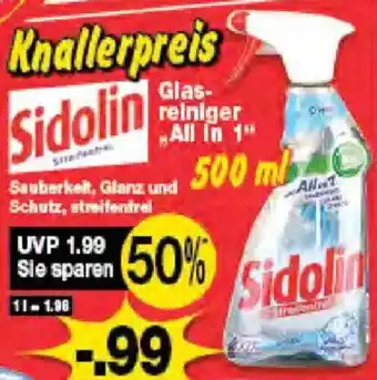 Krümet Sonderposten Sidolin Glasreiniger All in 1 Angebot