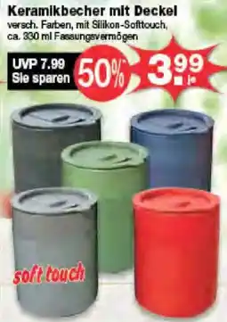 Krümet Sonderposten Keramikbecher mit Deckel Angebot