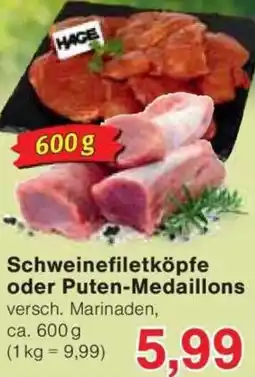 Jawoll HAGE Schweinefiletköpfe oder Puten-Medaillons Angebot