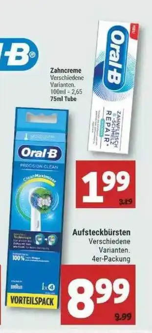 Marktkauf Zahncreme, Aufsteckbürsten Angebot