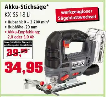 Thomas Philipps Kraftixx Akku Stichsäge KX-SS 18 Li Angebot