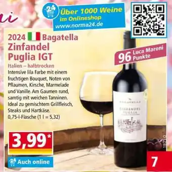 Norma Bagatella Zinfandel Puglia IGT Angebot