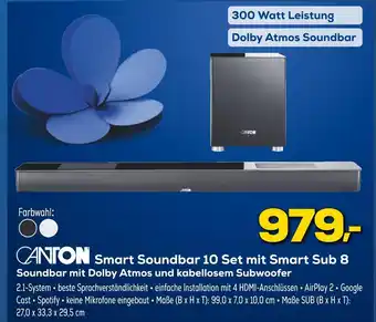 Euronics Canton smart soundbar 10 set mit smart sub 8 Angebot