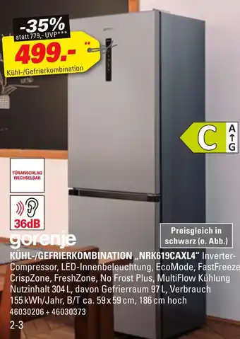 Höffner Gorenje kühl-/gefrierkombination „nrk619caxl4“ Angebot