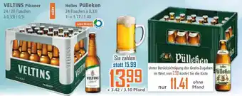 Klaas und Kock VELTINS Pilsener oder Helles Pülleken Angebot