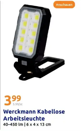 Action Werckmann kabellose arbeitsleuchte Angebot