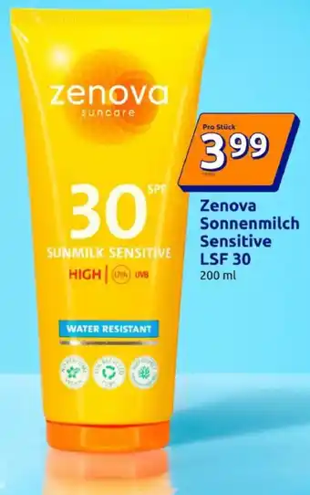 Action Zenova Sonnenmilch Sensitive LSF 30 Angebot