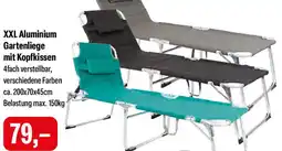 Feneberg XXL Aluminium Gartenliege mit Kopfkissen Angebot