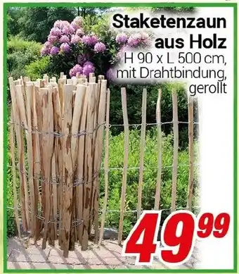 CENTERSHOP Staketenzaun aus Holz Angebot