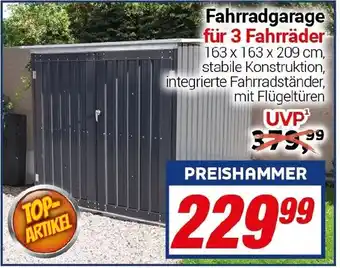 CENTERSHOP Fahrradgarage für 3 Fahrräder Angebot