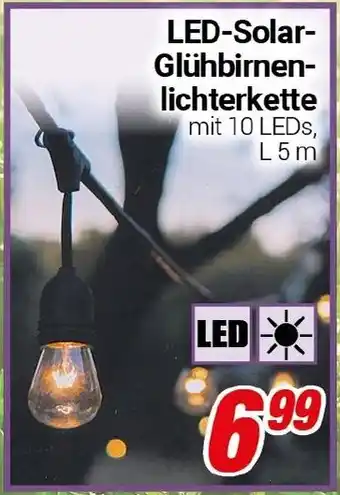 CENTERSHOP LED-Solar Glühbirnenlichterkette Angebot