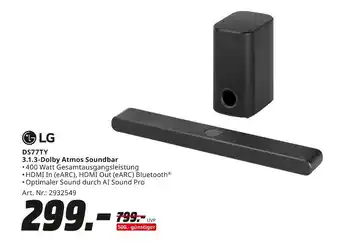 MediaMarkt Lg 3.1.3-dolby atmos soundbar ds77ty Angebot