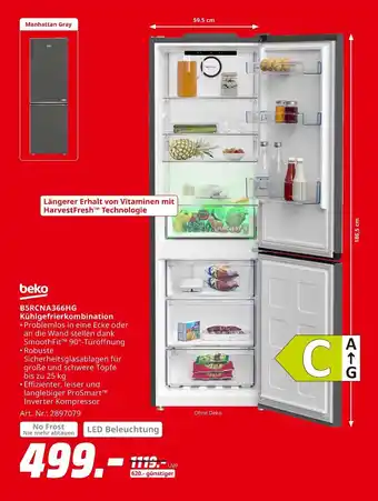 MediaMarkt Beko b5rcna366hg kühlgefrierkombination Angebot