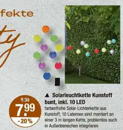 V Markt Solarleuchtkette kunststoff bunt, inkl. 10 led Angebot