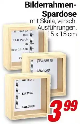 CENTERSHOP Bilderrahmen Spardose Angebot