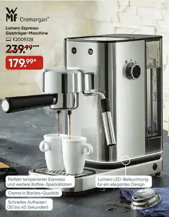 Galeria WMF Cromargan Lumero Espresso Siebträger-Maschine Angebot