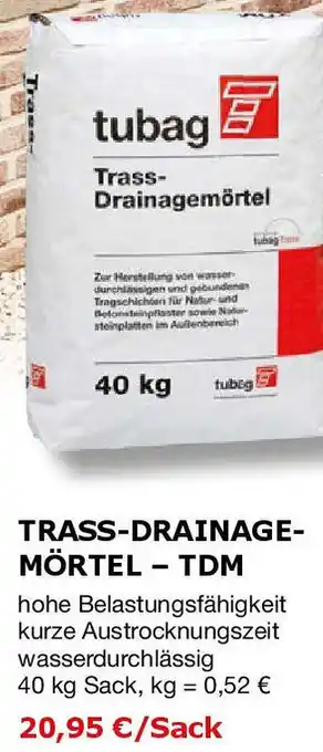 i&M Bauzentrum Tubag trass-drainage mörtel - tdm Angebot