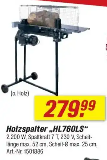 toom Baumarkt scheppach Holzspalter „HL760LS“ Angebot