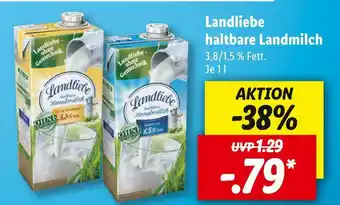 Lidl Landliebe haltbare landmilch Angebot