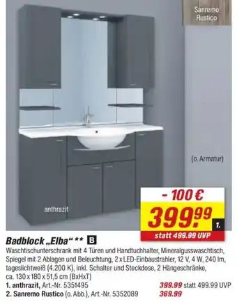 toom Baumarkt Badblock,,Elba" Angebot