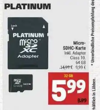 Marktkauf Platinum Micro Sdhc Karte Angebot