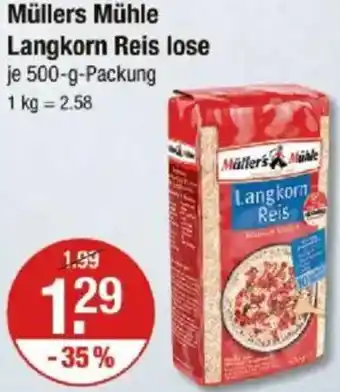 V Markt Müllers Mühle Langkorn Reis lose Angebot