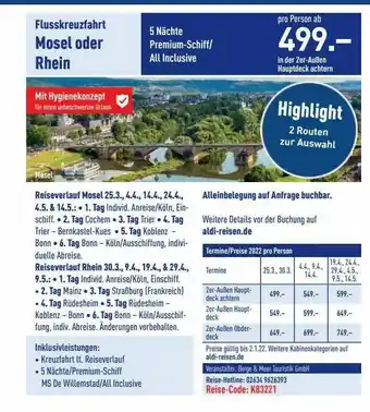 ALDI Nord Reisen Mosel Oder Rhein Angebot