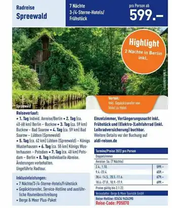 ALDI Nord Reisen Spreewald Angebot