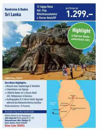 ALDI Nord Reisen Sri-lanka Angebot