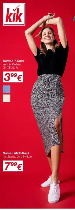 KiK Kik damen t-shirt oder damen midi-rock Angebot