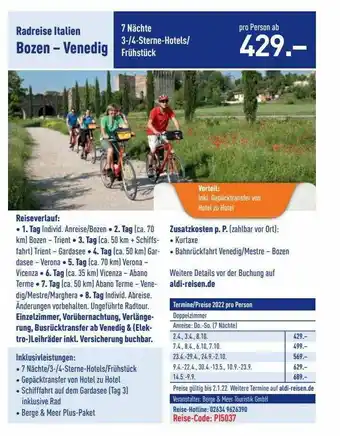 ALDI Nord Reisen Bozen - Venedig Angebot