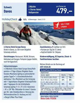 ALDI Nord Reisen Schweiz Davos Angebot