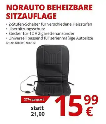 A.T.U. Norauto Beheizbare Sitzauflage Angebot