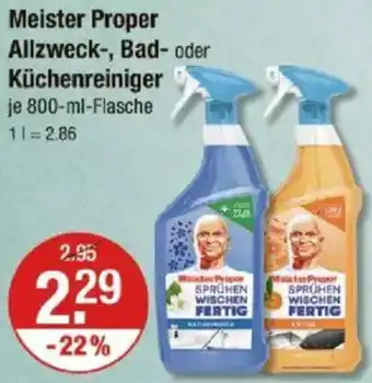 V Markt Meister Proper Allzweck-, Bad- oder Küchenreiniger Angebot