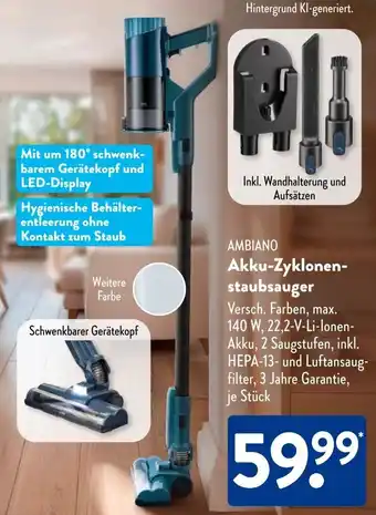 Aldi Süd AMBIANO Akku-Zyklonenstaubsauger Angebot