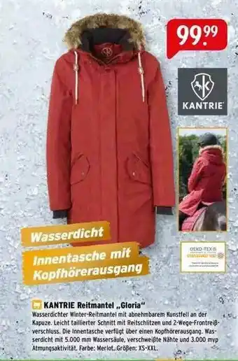 Raiffeisen Markt Kantrie Reitmantel „gloria“ Angebot