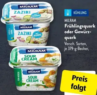 Aldi Süd MILRAM Frühlingsquark oder Gewürzquark Angebot