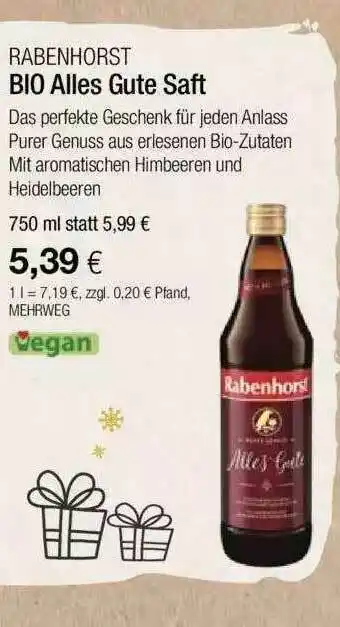 Vitalia Rabenhorst Bio Alles Gute Saft Angebot