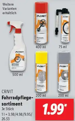 Lidl CRIVIT Fahrradpflegesortiment Angebot