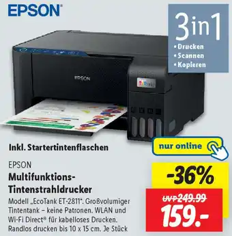 Lidl EPSON Multifunktions Tintenstrahldrucker Angebot