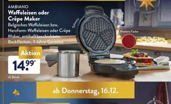 Aldi Süd Ambiano Waffeleisen Oder Crêpe Maker Angebot