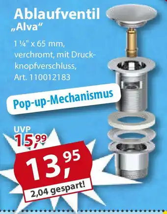 Sonderpreis Baumarkt Ablaufventil ,,Alva" Angebot