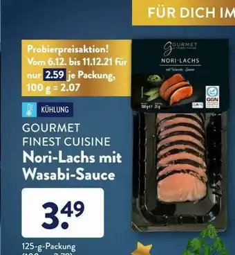 Aldi Süd Gourmet Finest Cuisine Nori-lachs Mit Wasabi-sauce Angebot