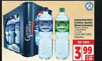 Edeka Gaensefurther Schloss Quelle Mineralwasser Angebot