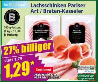 Norma Lachsschinken Pariser Art/ Braten-Kasseler Angebot