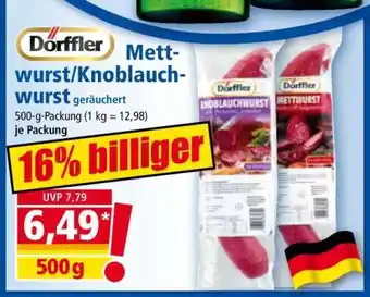 Norma Mettwurst/Knoblauchwurst Angebot